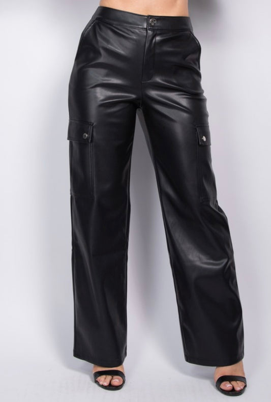 Leather Cargo Pants