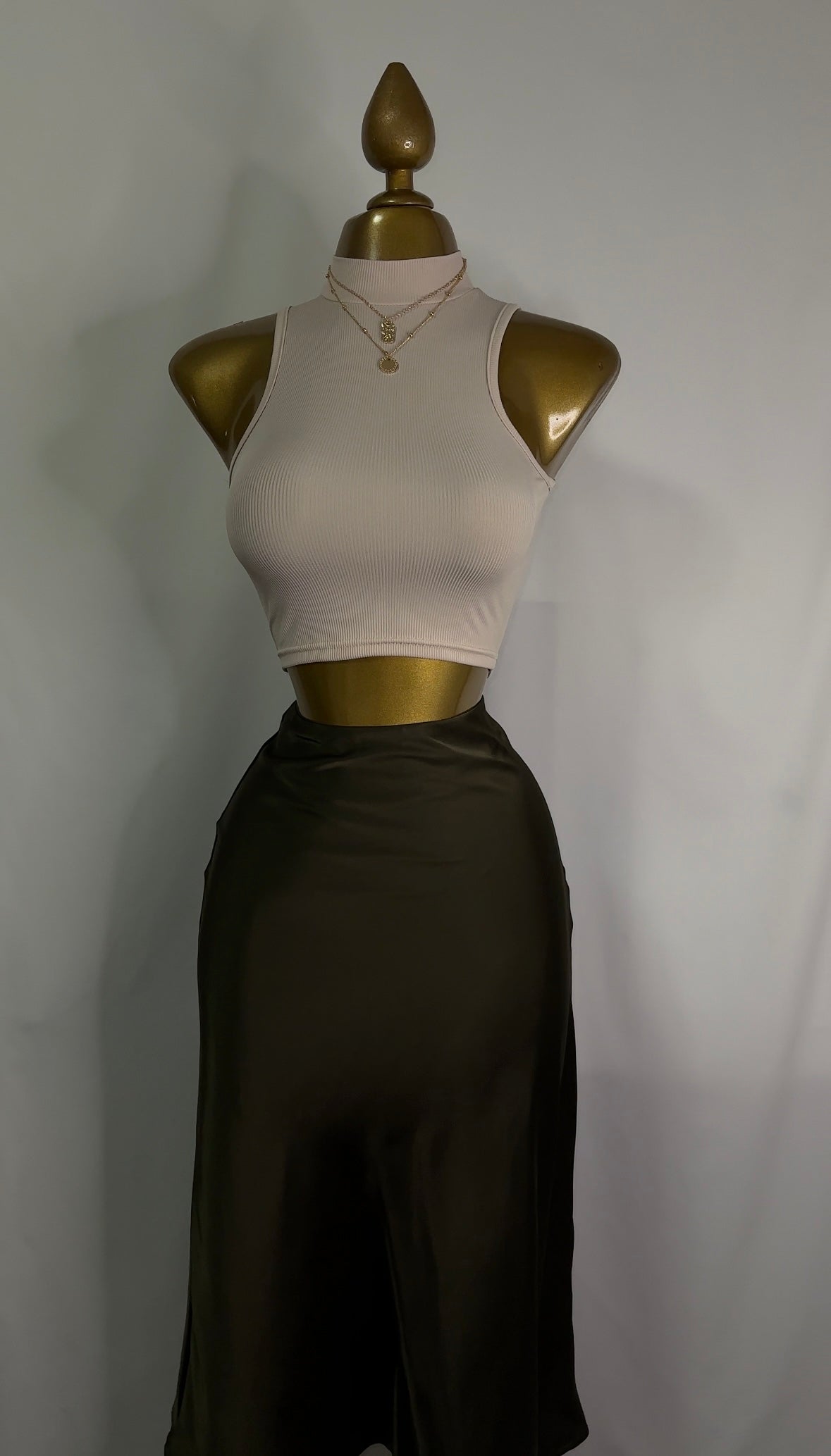 Satin Midi Skirt