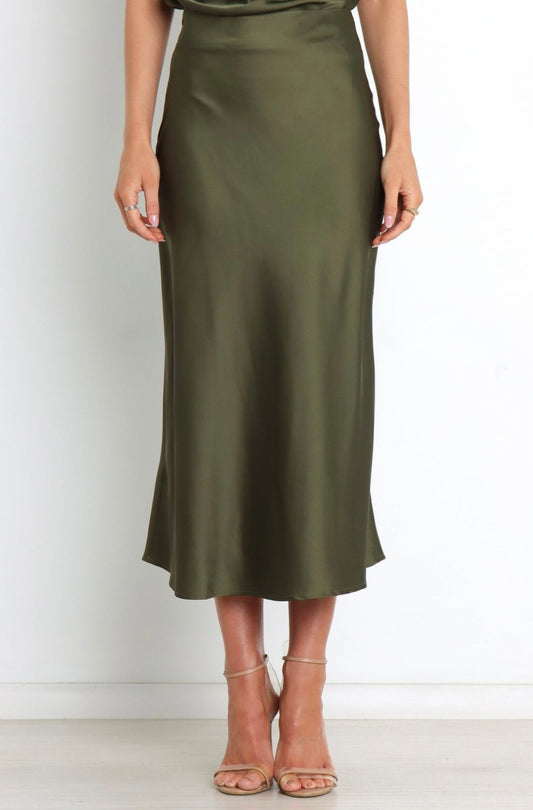 Satin Midi Skirt