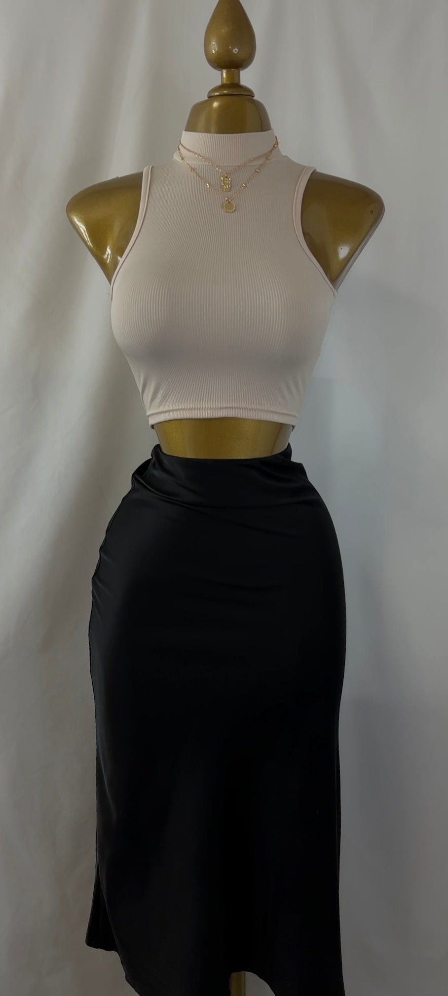 Satin Midi Skirt