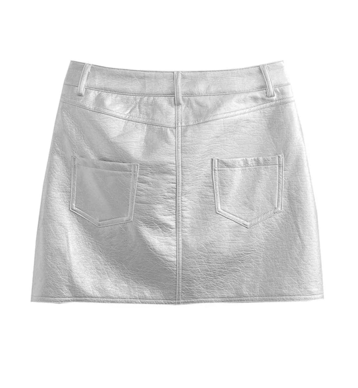 Eyes On Me Metallic Mini Skirt